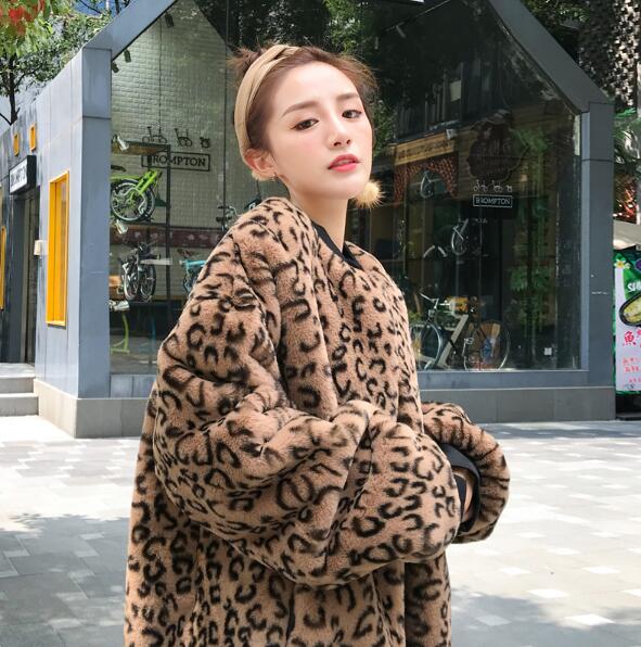 ブルゾン レディースファージャケットファーコート豹柄 ゆったり ビッグシルエット 防寒 アウター ジャケット 秋 秋冬ドロップショルダー コート