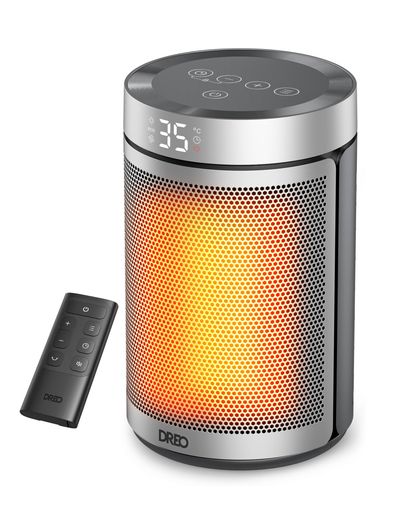 DREO セラミックヒーター 小型 電気ストーブ 省エネ ファンヒーター 人気 【2024冬新型】 暖房器具 電気ヒーター 1200W/1000W/800W パワー 温度自動調節機能とタイマー機能 温