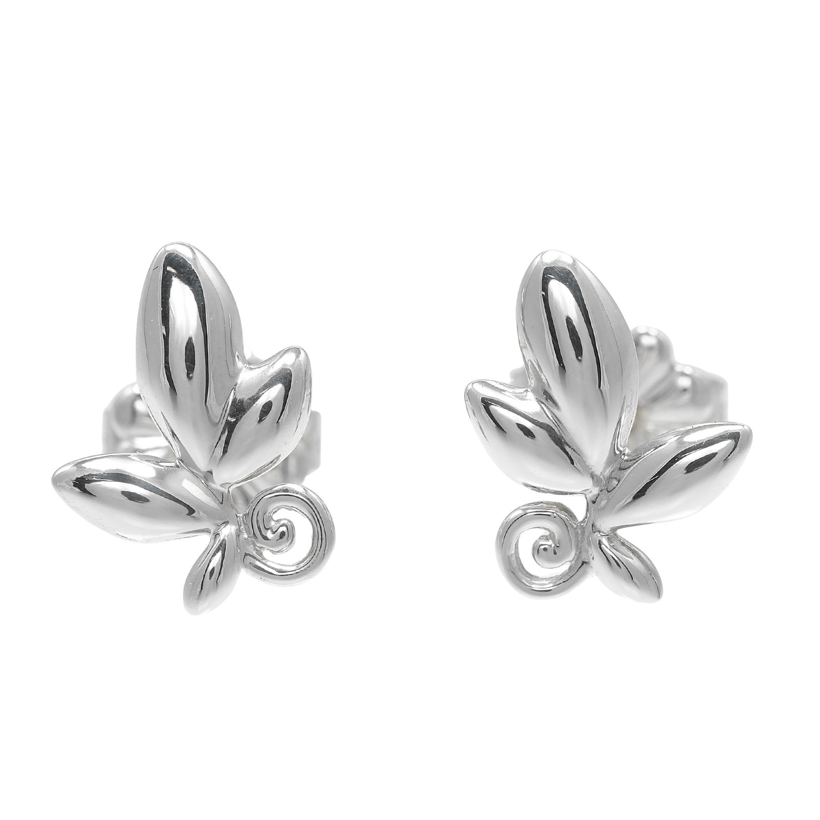 オリーブリーフ ピアス シルバー925 約1.5g レディース 中古品 Aランク