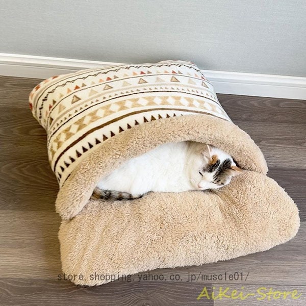 Qoo10] 猫 布団 春夏 犬 ベッド もぐる ふわ