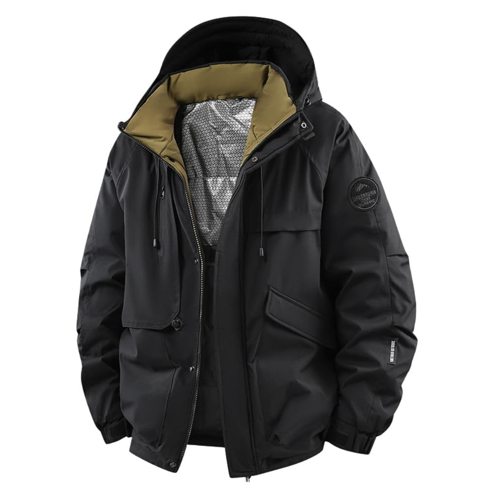 ダウンジャケット メンズ 中綿 ジャケット フード付き 冬 かっこいい 厚手 保温ジャケット 厚手 防寒 防風 暖かい 多機能 コットンコート 通勤通学 冬 ジャンパー コート