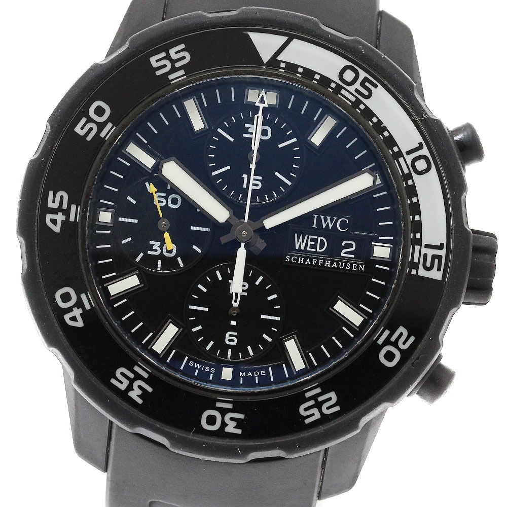 ベルト訳あり IWC IWC SCHAFFHAUSEN IW376705 アクアタイマー ガラパゴス アイランド デイデイト クロノグラフ 自動巻き メンズ _956163【中古】