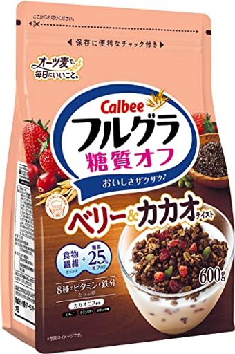 カルビー フルグラ 糖質オフ ベリー&カカオテイスト 600G6袋