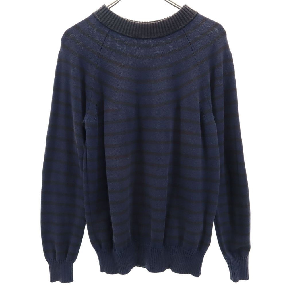サカイ 日本製 長袖 コットンニット セーター 1 ネイビー系 Sacai エルボーパッチ メンズ 6,307円