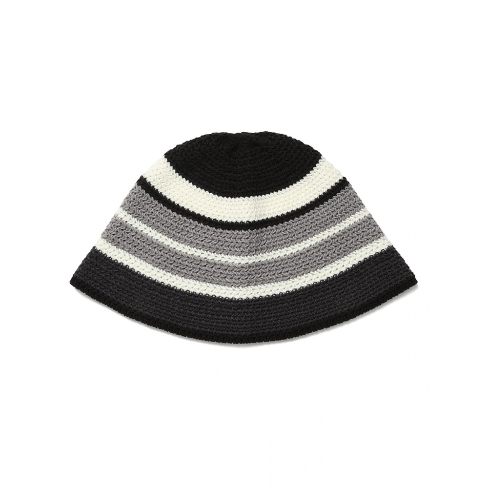 キャビッシュストライプニットバケットハットブラック (CV2DSUAB24A)