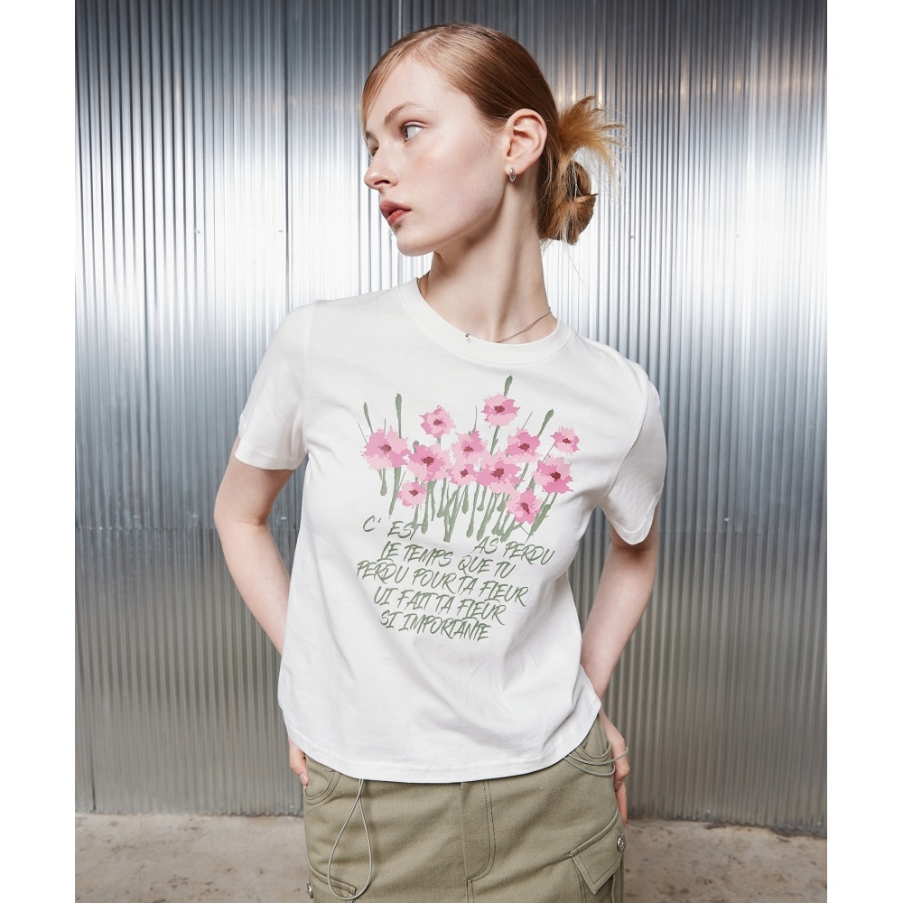 LARTIGENT 5/19 배송 L2 GRASS FLOWER Tシャツ(WHITE) 5,450円