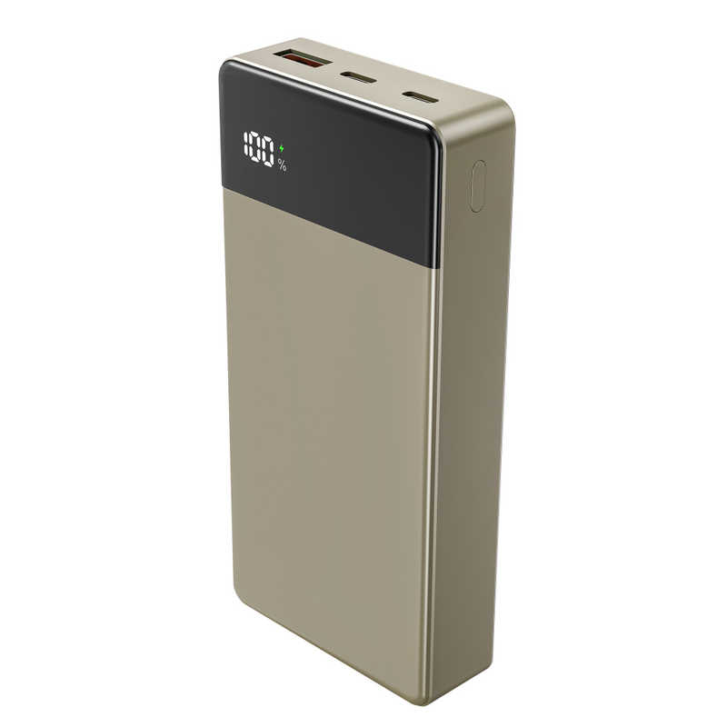 グリーンハウス　準固体モバイル充電器 20000mAh ブラウン ［USB Power Delivery対応 / 3ポート］　GH-SSMBPA200-BR