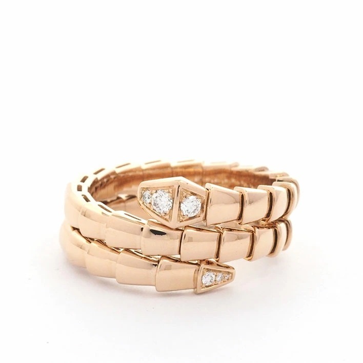 【新品仕上げ済み】【新品同様】ブルガリ セルペンティ ヴァイパー K18PG ダイヤモンド 【指輪】