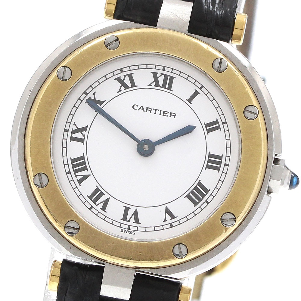 カルティエ CARTIER 84038243 サントスラウンドSM YGベゼル クォーツ レディース _933572【中古】