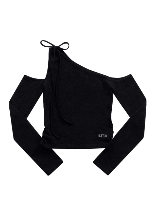 【AS"ON】 MUSE CUT-OUT TEE / BLACK 正規品