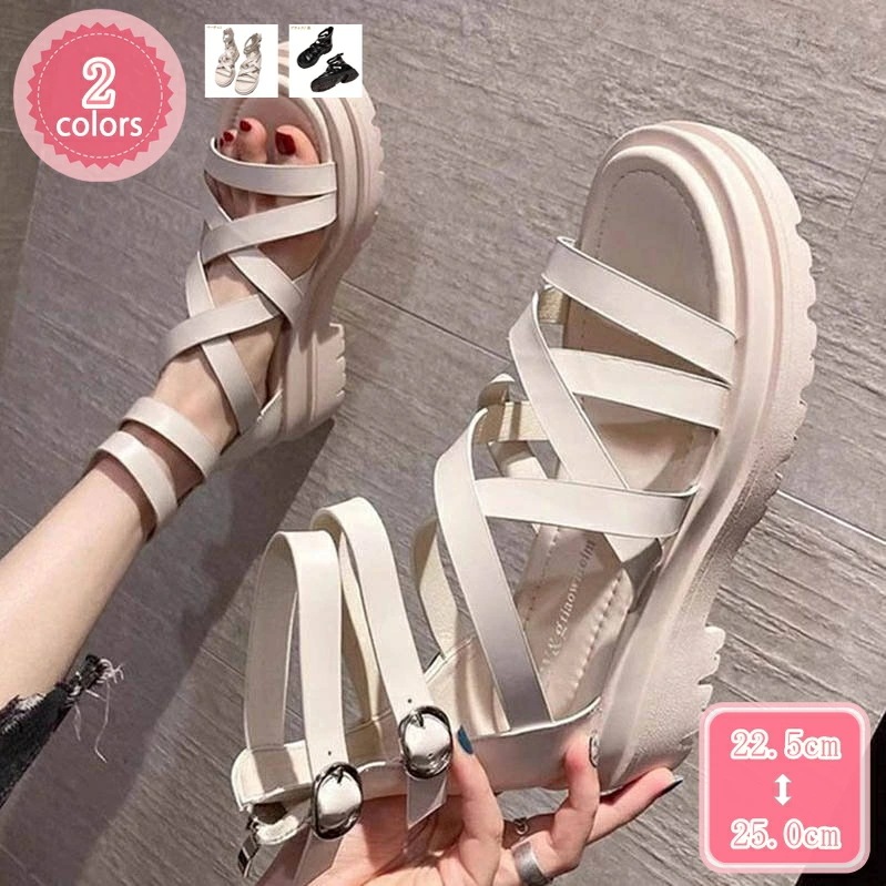 777円OFFクーポン サンダル ぺたんこ かわいい 夏 歩きやすい ストラップ レディース大きいサイズ 幅広 甲高 レディース エスニック グラディエーターサンダル ハイカット ブーツサンダル オシ