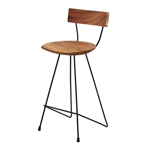 カウンターチェア 幅40cm ウッドチェア 椅子 木製 天然木 モンキーポッド ハイチェア ハイスツール イス いす チェア 丸椅子 チェアー スツール デザインチェア キッチンチェア