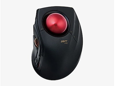 他サイト： エレコム 有線/ワイヤレス（2.4GHz）/Bluetooth対応 人差し指トラックボールマウス 8ボタン（ブラック） MDPT1MRBKの商品画像