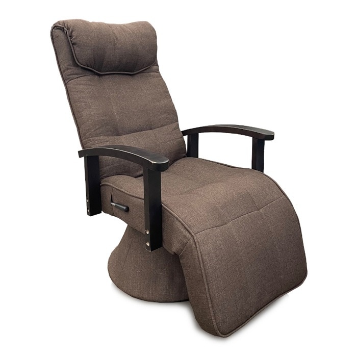 ブランドなし脚までゆったりレバー式回転高座椅子 RKT-バラク RKT-BARAKU-DBR