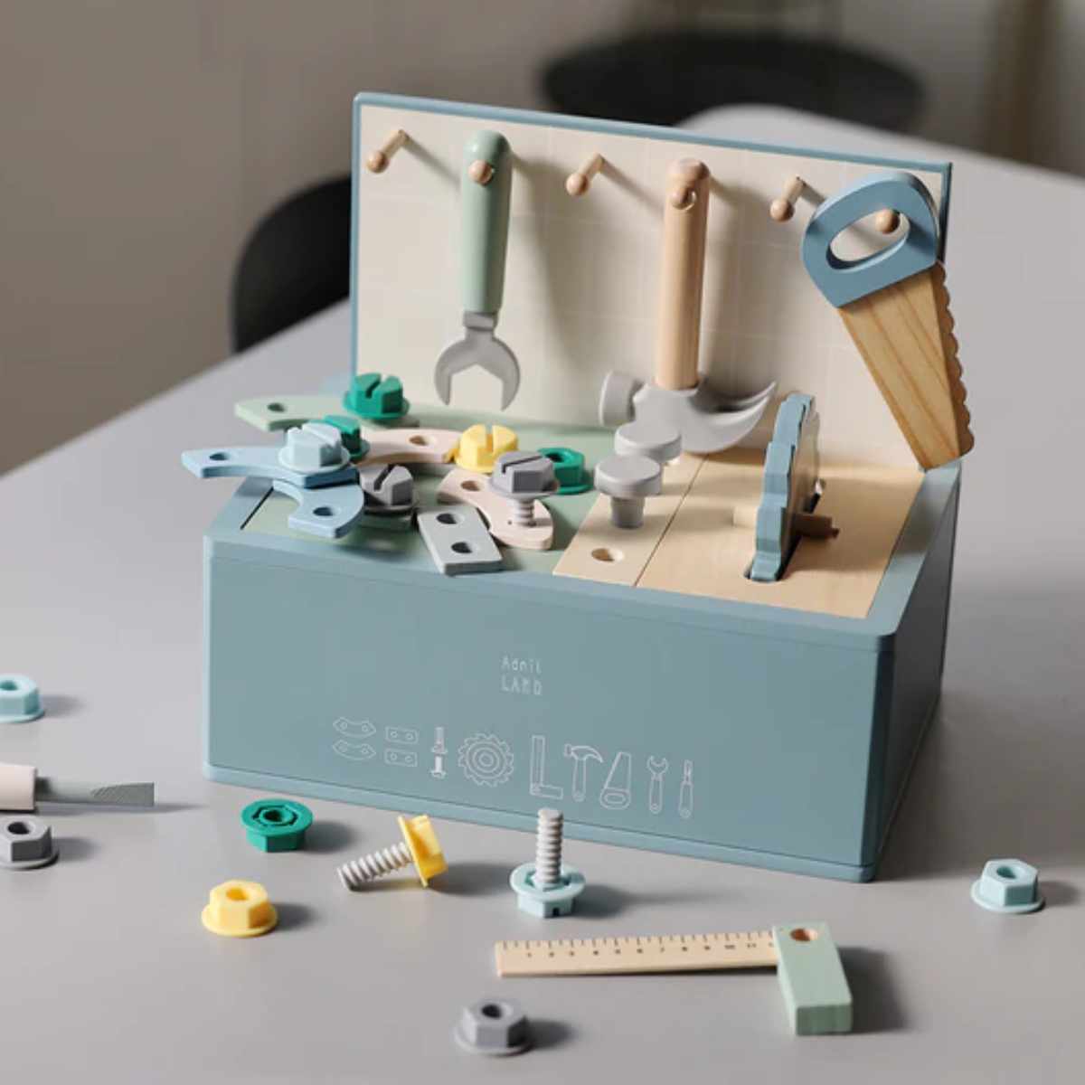 おもちゃ おうちごっこ ままごと 工具セット 体験玩具 CRAFT TOOL BOX Adnil LAND クラフトツール 木のおもちゃ 工具 大工 子供 おままごと 知育玩具 玩具 男の子