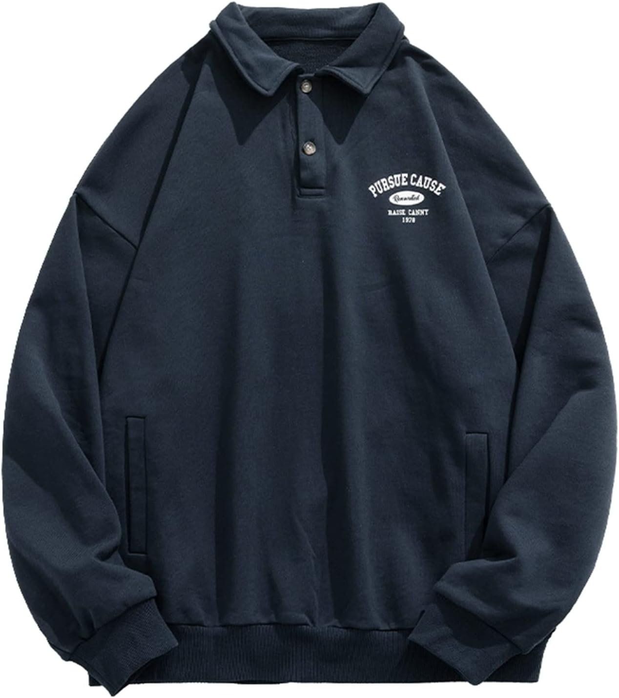 プルオーバー ポロシャツ メンズ レディース 長袖 パーカー インナー 折り襟 プリント 英字柄 ソフト ストレッチ 保温性 吸汗性 丈長め カジュアル ハンサム 流行し トップス 体型パカー ゆった