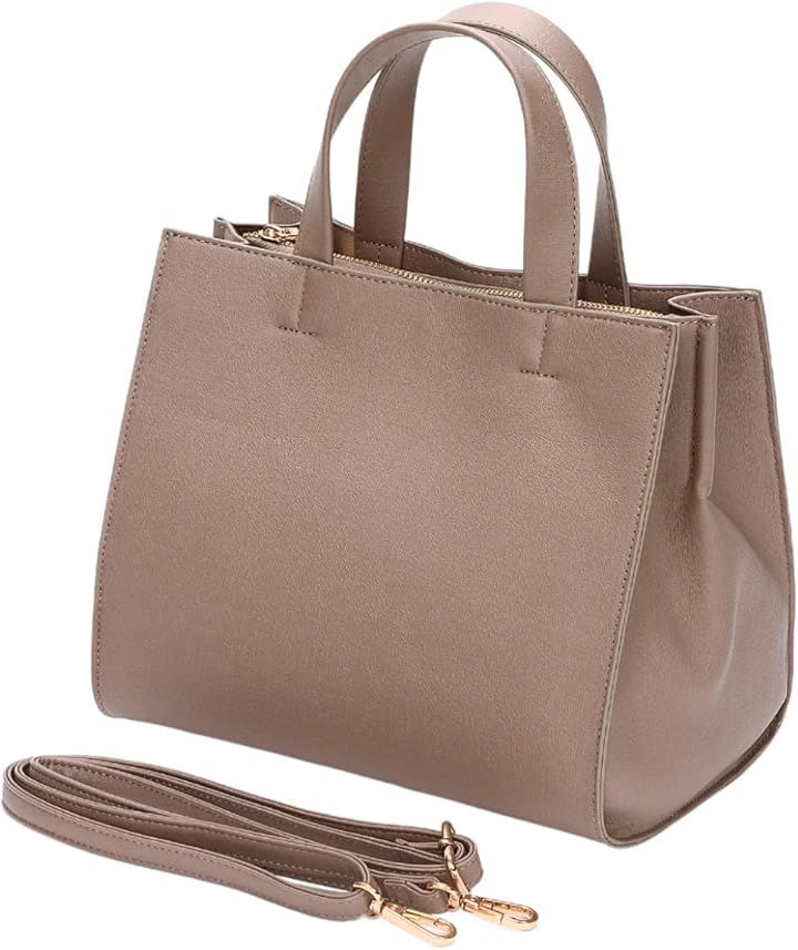 ミウォルナ トートバッグ ショルダーバッグ ハンドバッグ レディース 2way ミニトートバッグ 斜め掛け 軽量 大容量(グレージュ)