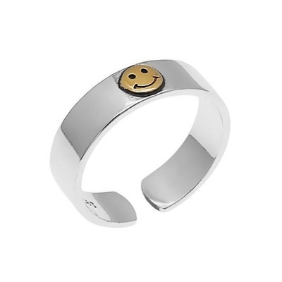 スマイル ニコちゃん 指輪 シンプル 可愛い お洒落 韓国ファッション 12号size ゴールド 指輪 予約 Vivalafocaccia Com