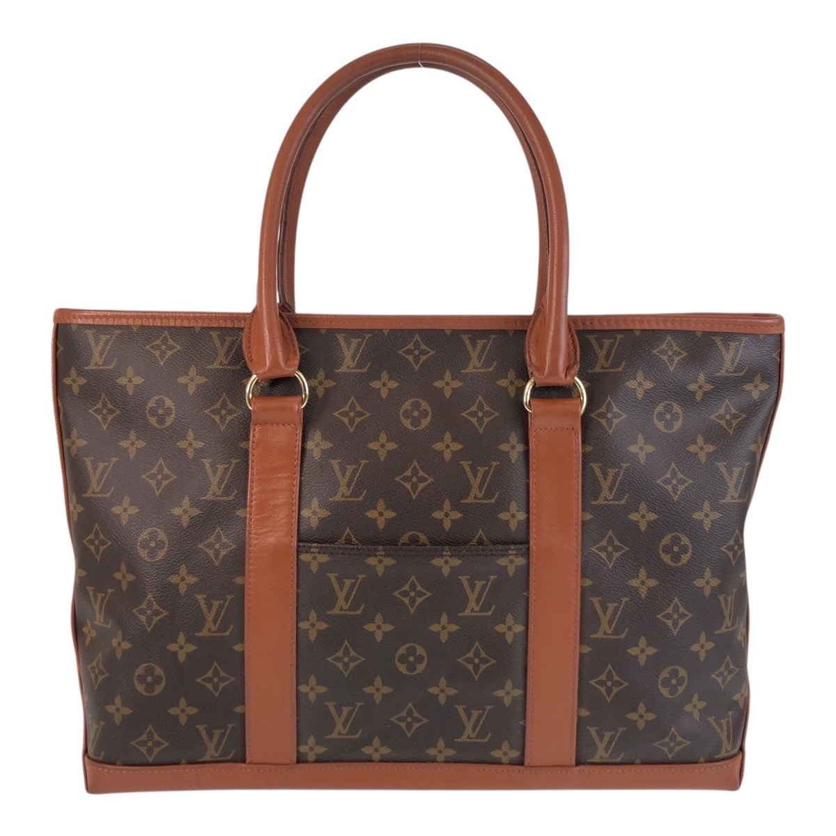美品 モノグラム ウィークエンドPM ブラウン ゴールド金具 PVC/レザー M42425 トートバッグ ショルダーバッグ レディース 501331