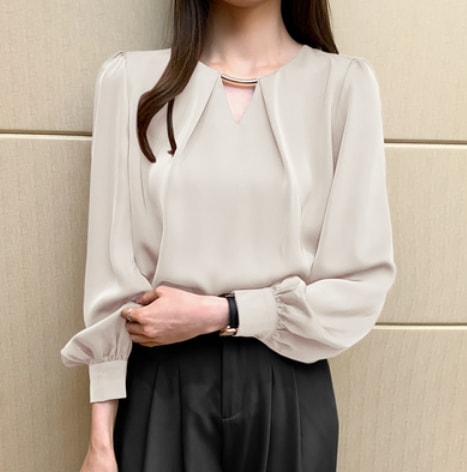 大人トップス トップス ブラウス 長袖 光沢 爽やか 大人スタイル かわいい 大人可愛い きれいめ シンプル カジュアル 大人 上品 おしゃれ かっこいい レトロ アジアン 大人可愛い 大人女子