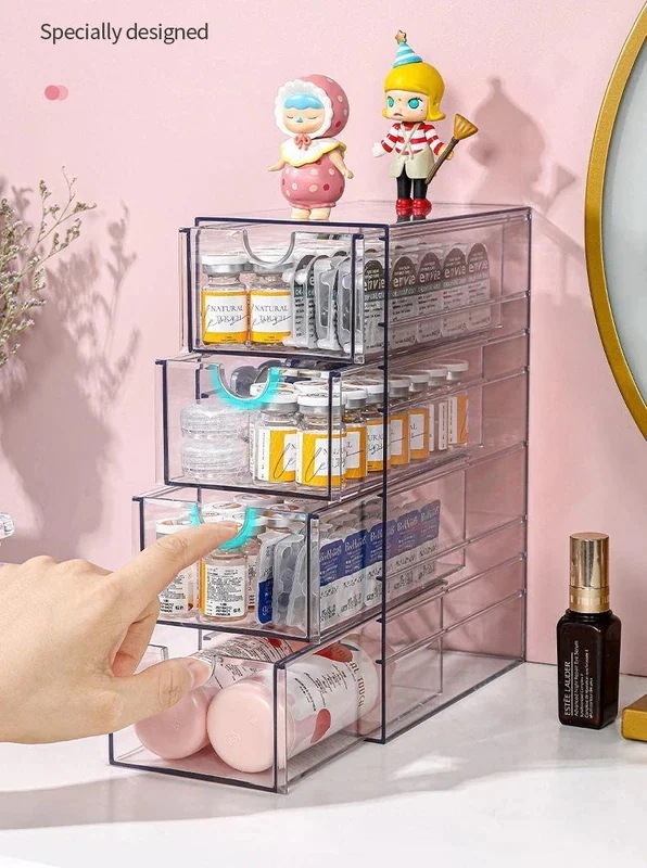 4層アクリル収納ボックス オーガナイザー 化粧品 ペン 化粧品 収納ホルダー 積み重ね可能なディスプレイ