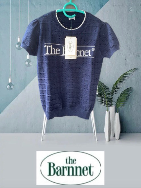 ★ 新品The Barnnet半袖ニットセータートップス　the barnnet Qoo10] The Barnnet 韓国人気 THE BARNNET KNI