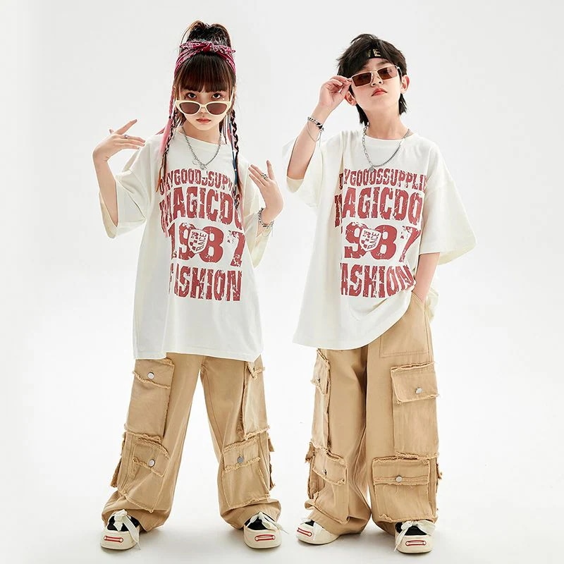 子供の街のダンスのファッション服の子供のドラムの格好いいスーツの女の子のジャズダンスの公演服の男性のhioshopのヒップホップの服装