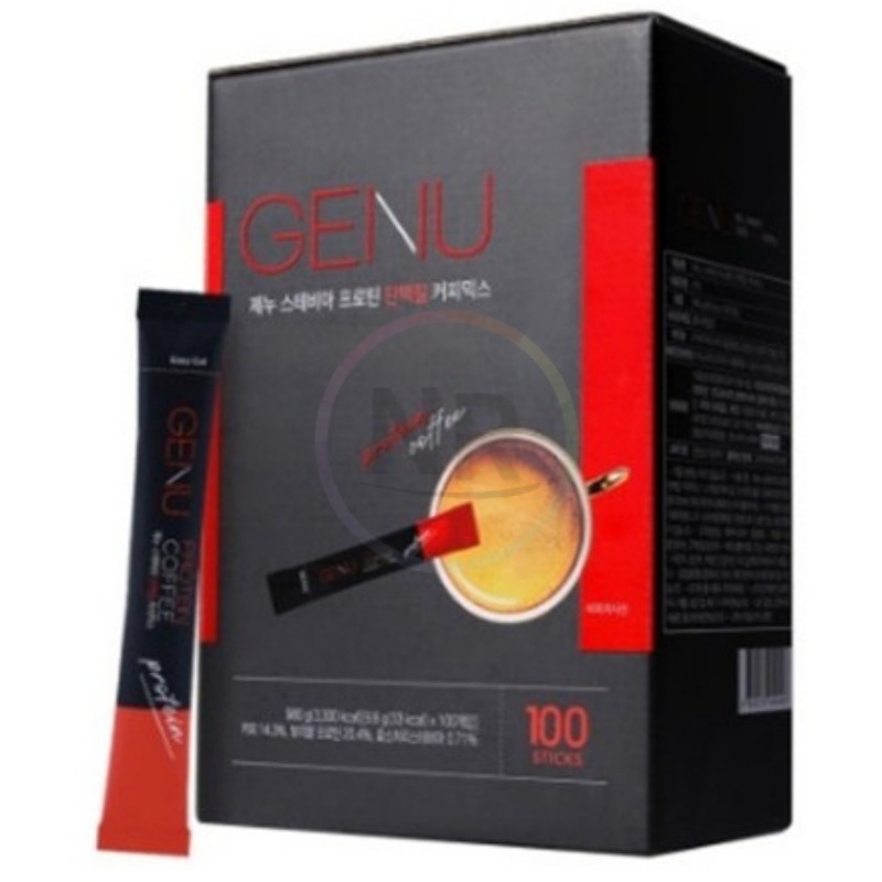 genuコーヒー ステビア プロテイン 植物性たんぱく質 コーヒーミックス 9.8g x 100個入り