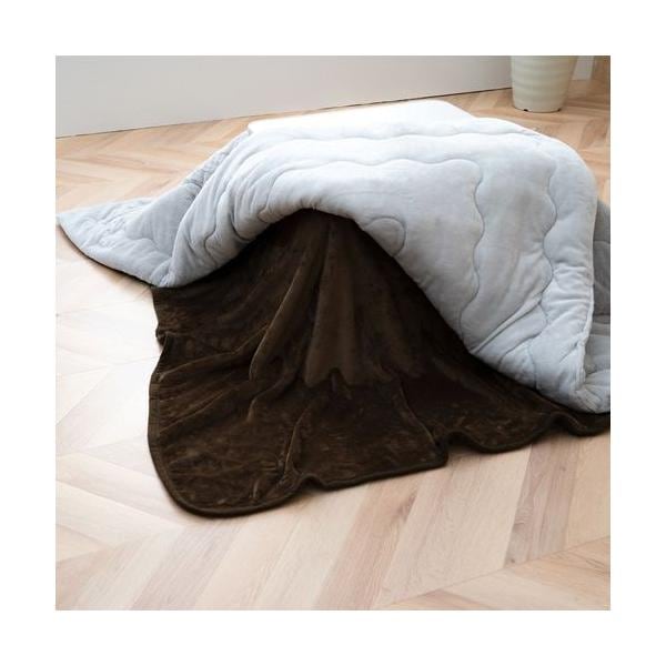 こたつ布団用 こたつ 中掛け毛布 単品 正方形 おしゃれ 洗える フランネル 無地 ブランケット ひざ掛け ひざかけ ブラウン (7580cm)天板対応 イケヒコ ID002