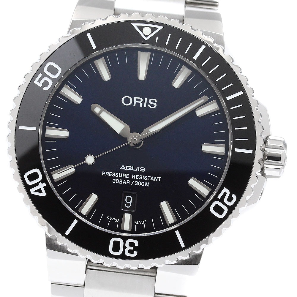 オリス ORIS 01 733 7730 4135 アクイス デイト 自動巻き メンズ 良品 _953495【中古】