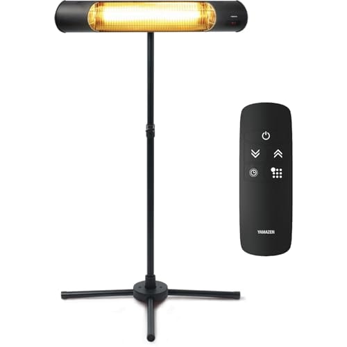 [山善] グラファイト ヒーター スタンド式 屋外用 超速暖 日本製ヒーター管採用 防水IP55 切