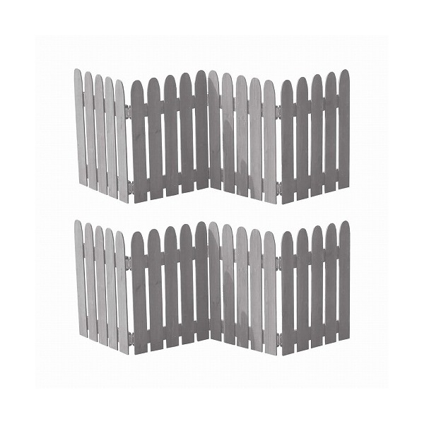 住まいスタイル WF-120F-2P-GRY 折り畳めるウッドミニフェンス120(縦ストライプ) 2枚組 メーカー直送