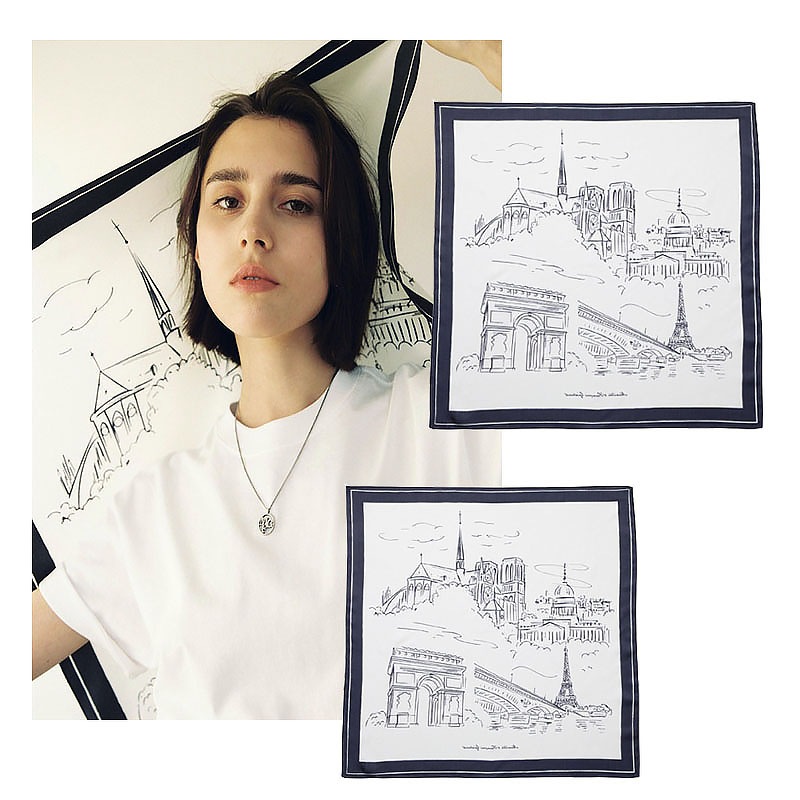 CITY SILK SCARF IVORY