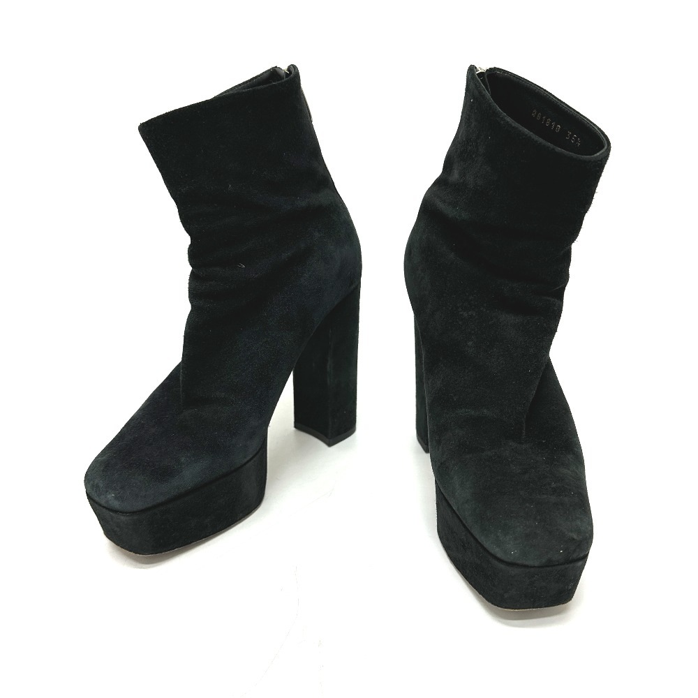 Sergio Rossi セルジオロッシ ブーツ チャンキーヒール ショート 靴 スエード ブラック 8,712円