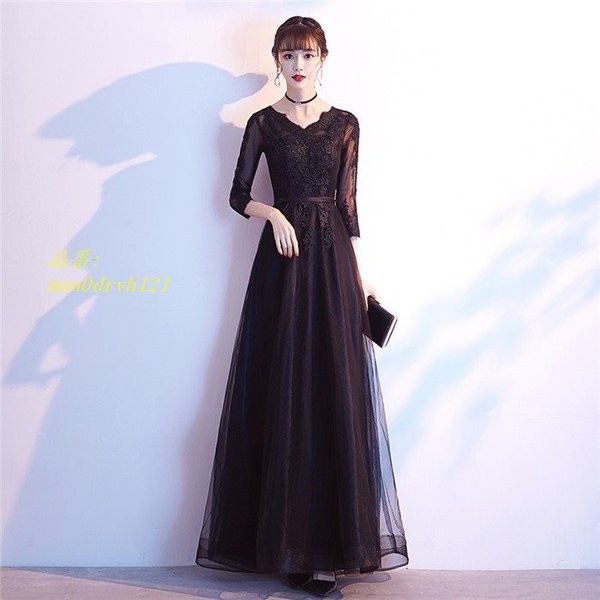 ロングドレス お呼ばれ レディース ブラックドレス 発表会 マキシ丈 パーティドレス ドレス ドレス 結婚式 パーティードレス 二次会 披露宴 ワンピース 演奏会