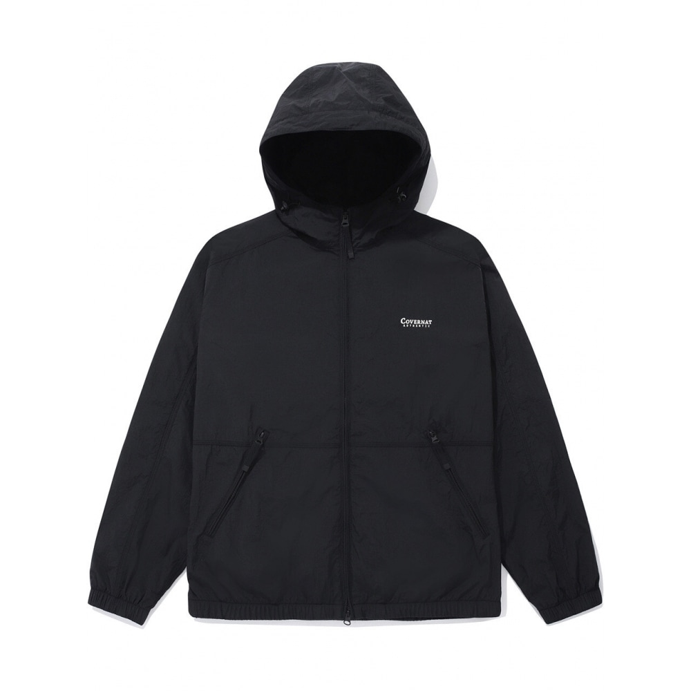 COVERNAT 着心地の良いナイロンウインドブレーカージャンパーブラック