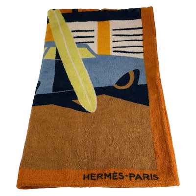 HERMES ビーチタオル ベージュ ビーチタオル 《サマー・ゲーム》 プリント - ベージュ | Hermès