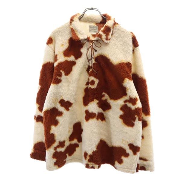 東洋エンタープライズ 総柄 ボアジャケット 40 ベージュ×茶 プルオーバー トップス メンズ