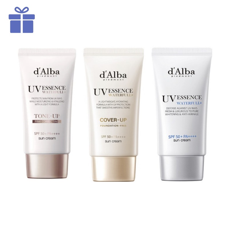 [3種セット] ダルバ サンクリーム 50ml x 3本 (トーンアップ ピンク + ベージュ + エッセンス) / UVカット 下地