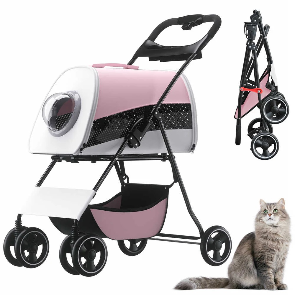 【日本国内出荷3日で配達】猫犬兼用ペットカート分離型ペットバギー軽量コンパクト多機能ワンタッチ3Way折りたたみ前輪360回転後輪ブレーキ付飛び出し防止猫犬用ベビーカー小型犬中型犬外出散歩DJYC06