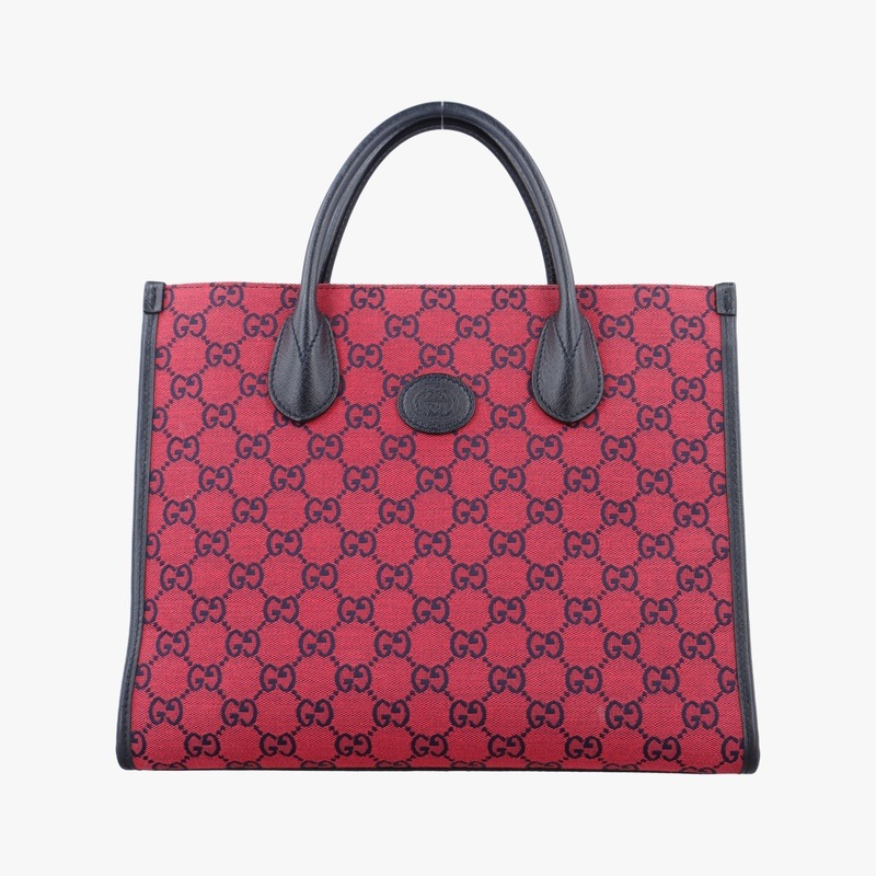 GGスモール トートバッグレッドジャガード659983F034576149中古