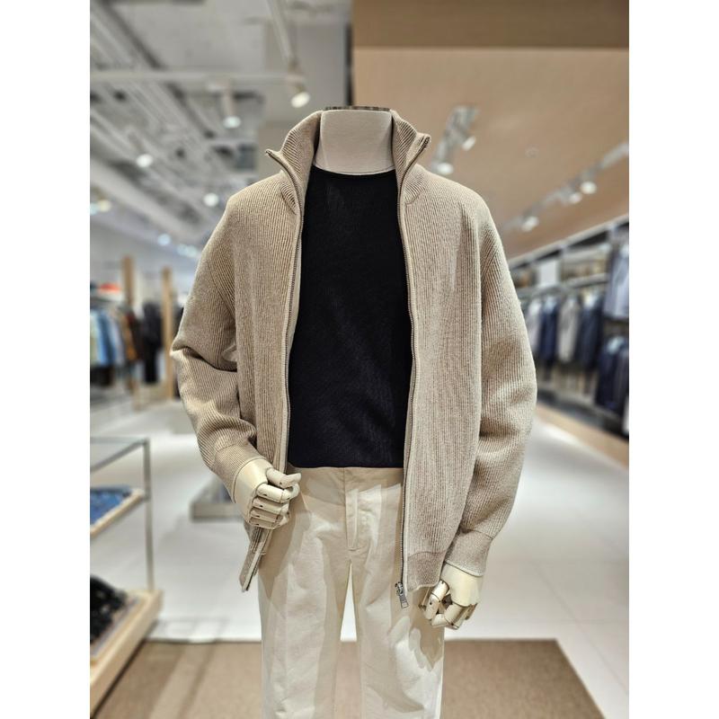 [坡州店] [AND Z()]2種類のカラー 柔らかい素材 ソリッドジップアップカーディガン(BZF4EC1109)