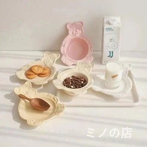 かわいい クマ お皿 茶碗 プレート 韓国雑貨 子供用の食器 クマ お皿 お椀3458