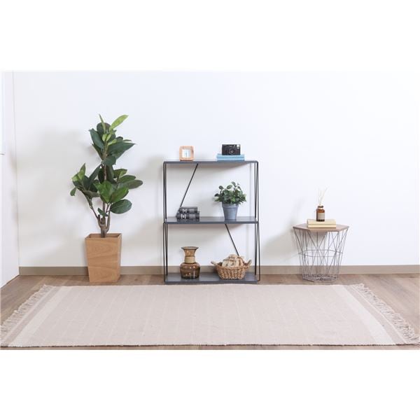 EZBOワイヤーラック3段 約60cm幅 ダークグレー 組立品