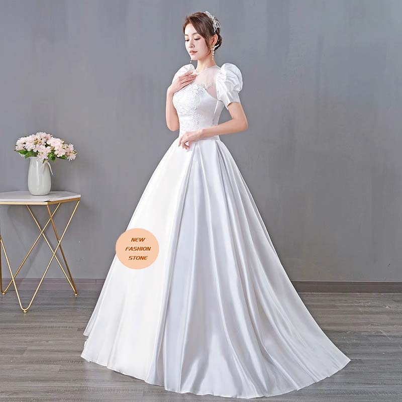 主なウェディングドレス2024新型ワンワードショルダーウェディングドレス