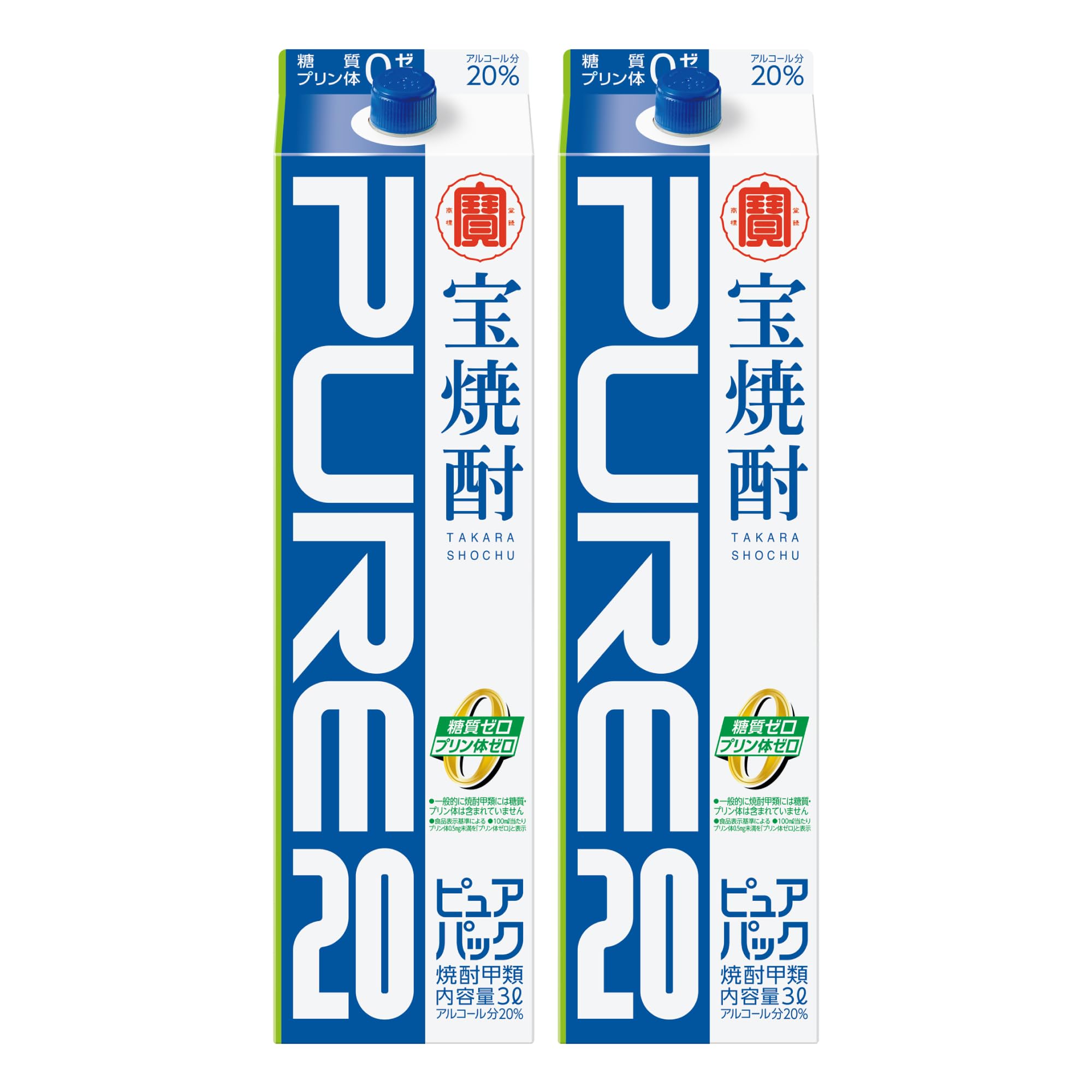 当日発送 宝焼酎 ピュアパック 20度 紙パック [ 焼酎 20度 3000ml×2本 ]