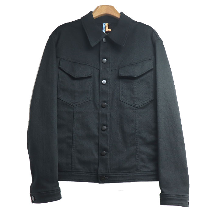 FENDI フェンディ デニムジャケット ブラック FW1048 50 透かしロゴ メンズ 中古