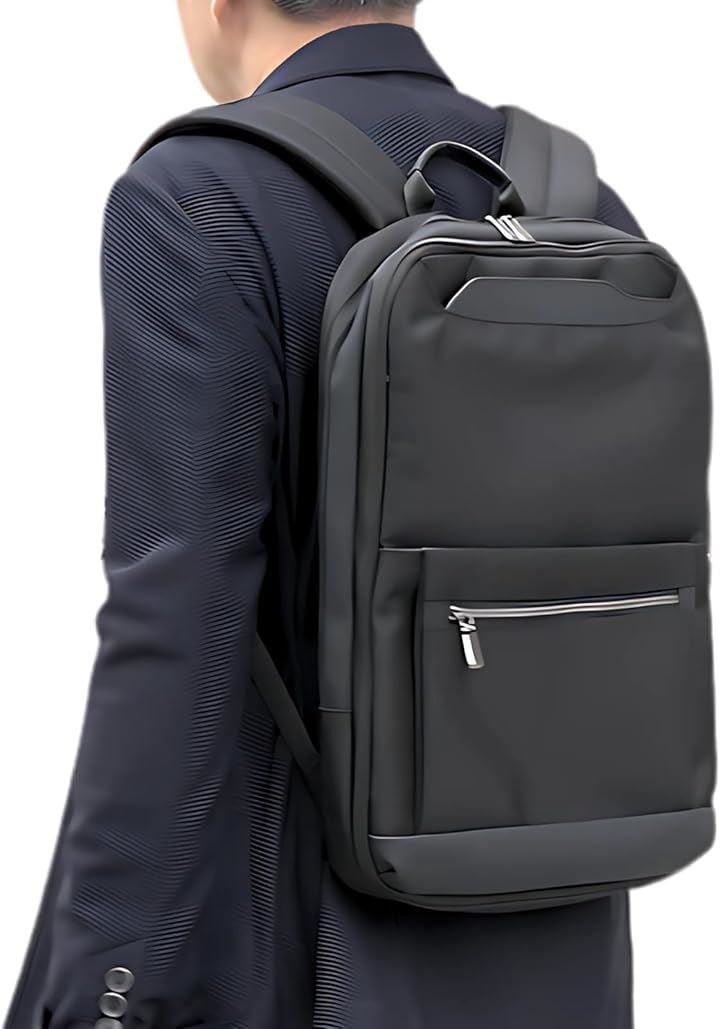 ビジネスリュック 薄型 出張 バッグ メンズ レディース 軽量 撥水 通勤 通学 拡張機能 多機能 スリム メッシュ仕様 A4・PC収納(ブラック)