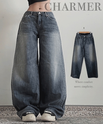 [OOTJ] ジョリー ロー ブルー ワイド デニム パンツ 5,559円