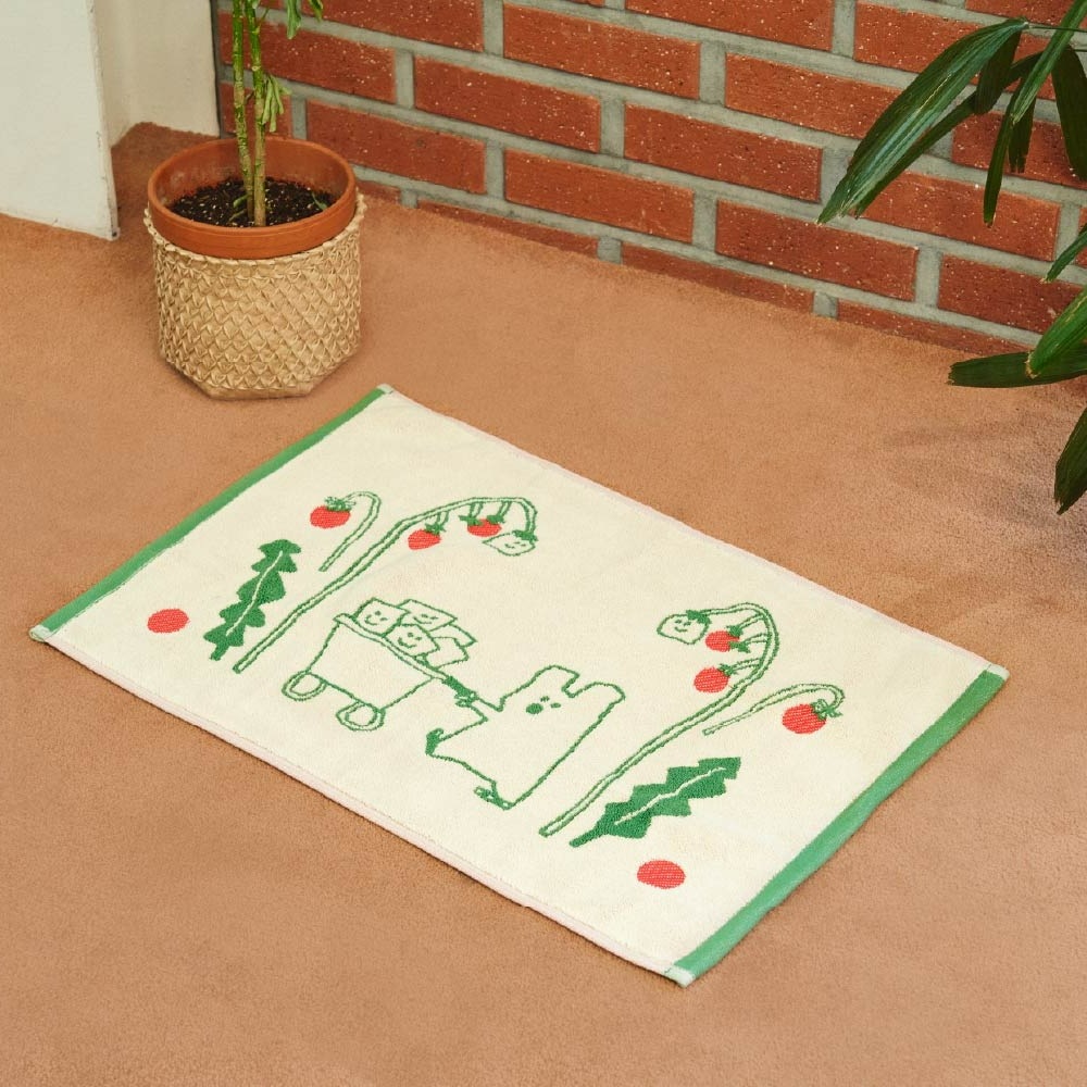 「正規品」Quokka And Veges Cotton Rug クアッカと植物 コットン ラグマット 玄関マット キッチンマット バスマット 【韓国人気】